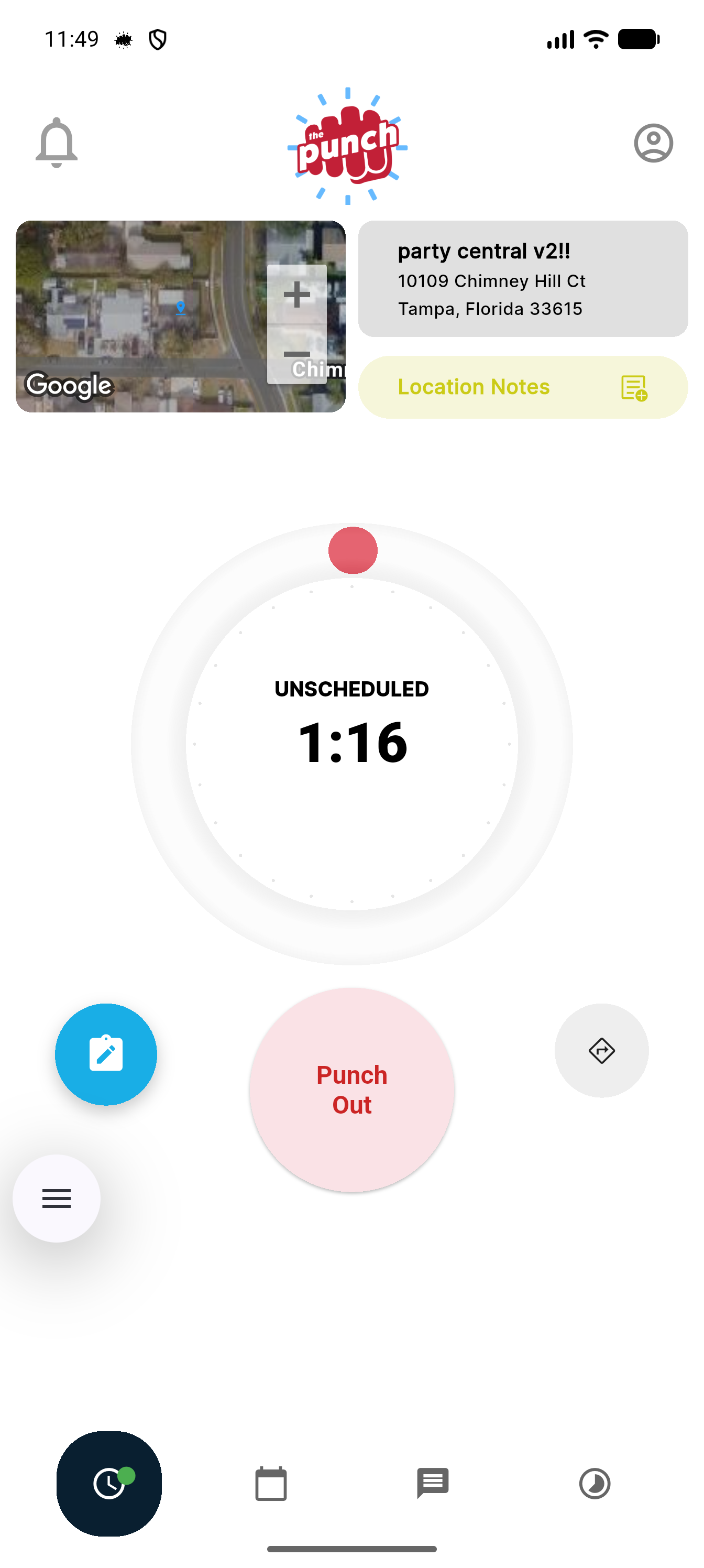 Mobile clock screenshot